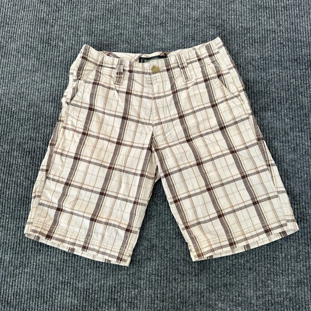 Old Navy Men's Brown Plaid Loose Fit Cotton Shorts Size 30 – 11